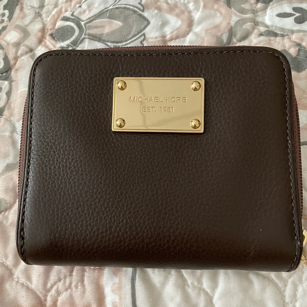 Michael Kors Brown Pebbled Leather Wallet